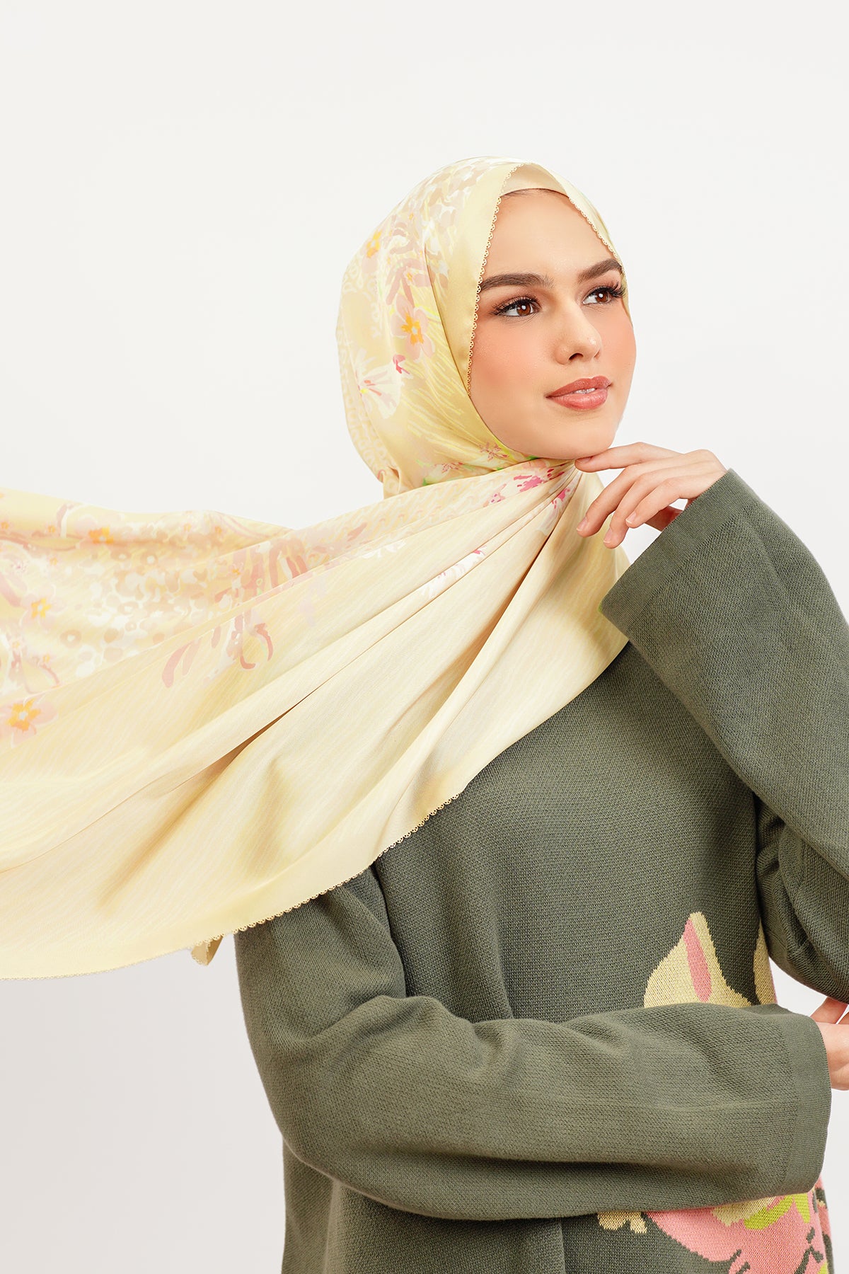 Gold best sale satin shawl