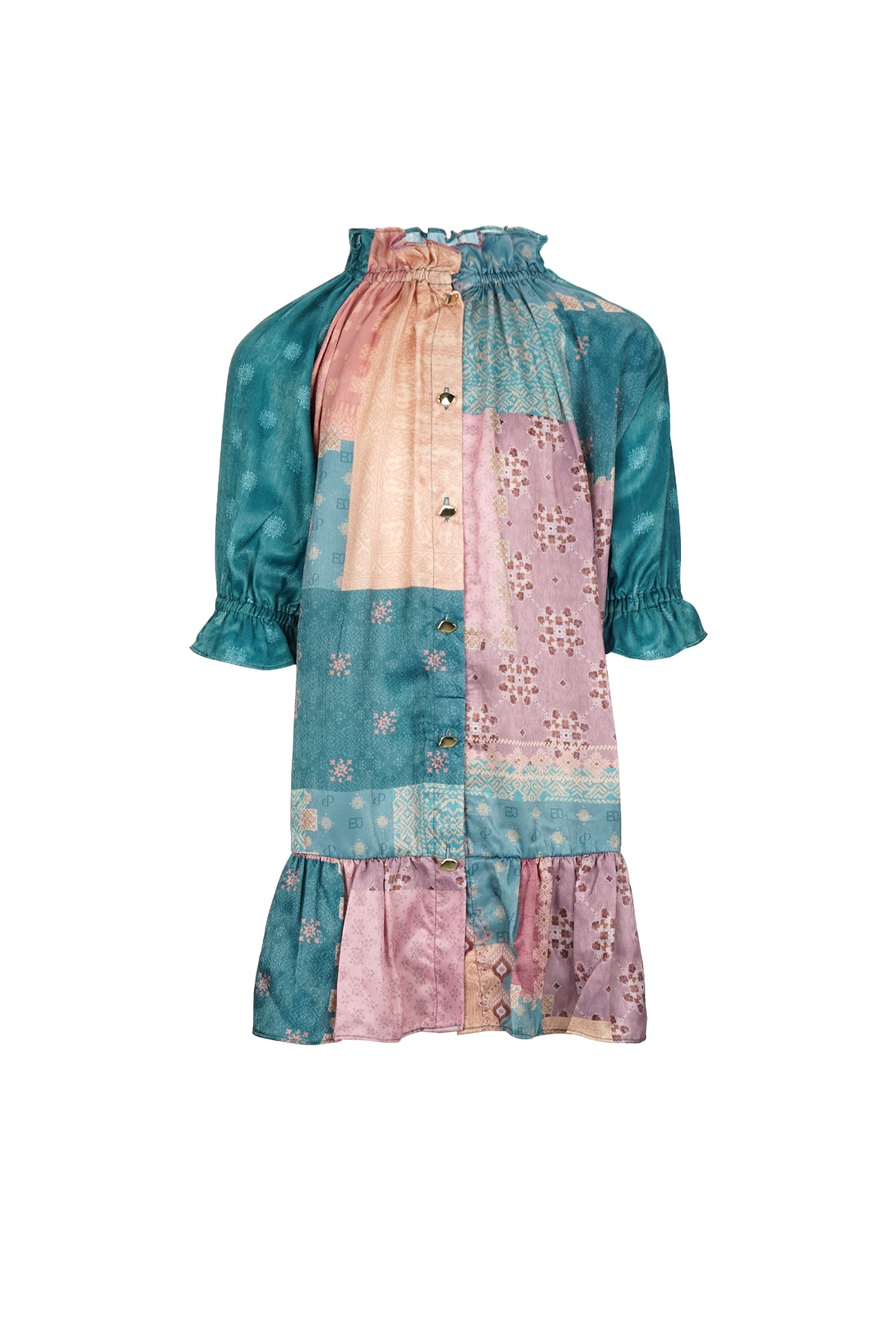 Benang Pelangi Musi Kids Ruffle Dress - Teal – Buttonscarves