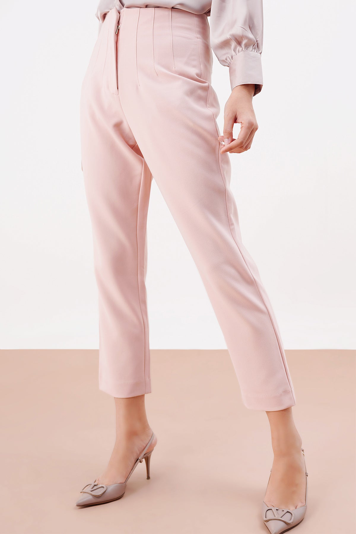 Hot pink high waisted pants