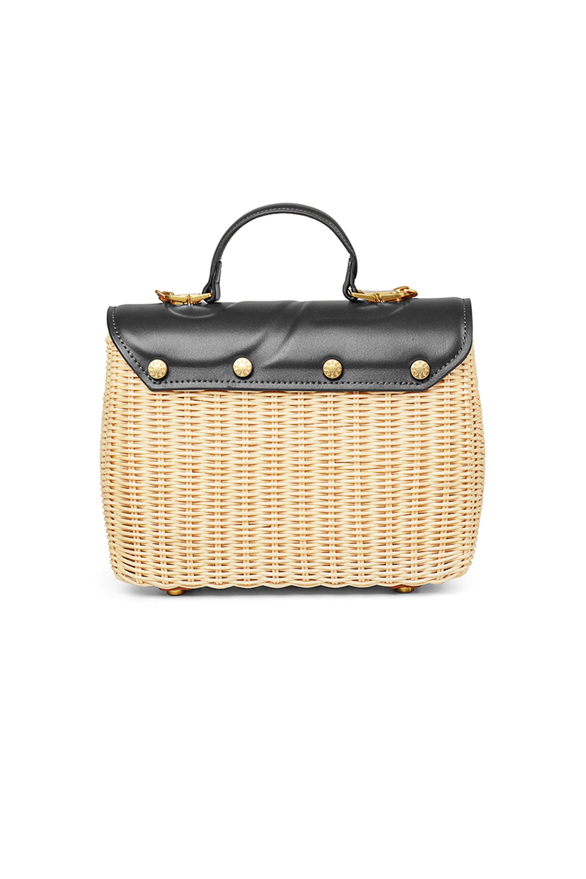 Alma Rattan Bag Medium - Black