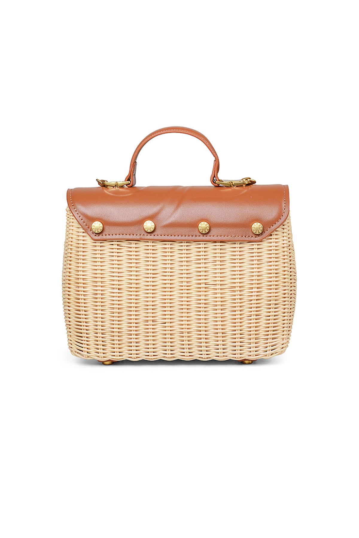 Alma Rattan Bag Medium Caramel