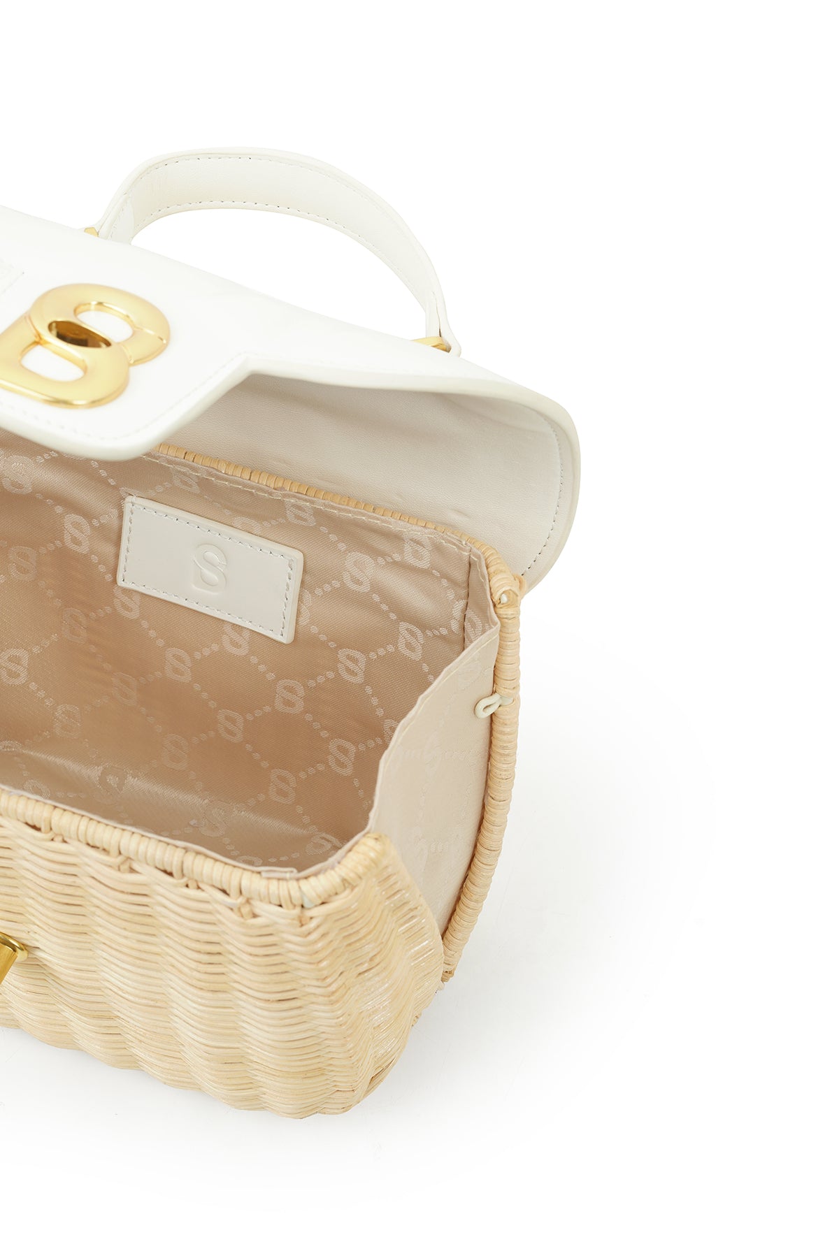 Alma Rattan Bag Small - White