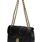 Aluna Leather Flap Bag Large - Black