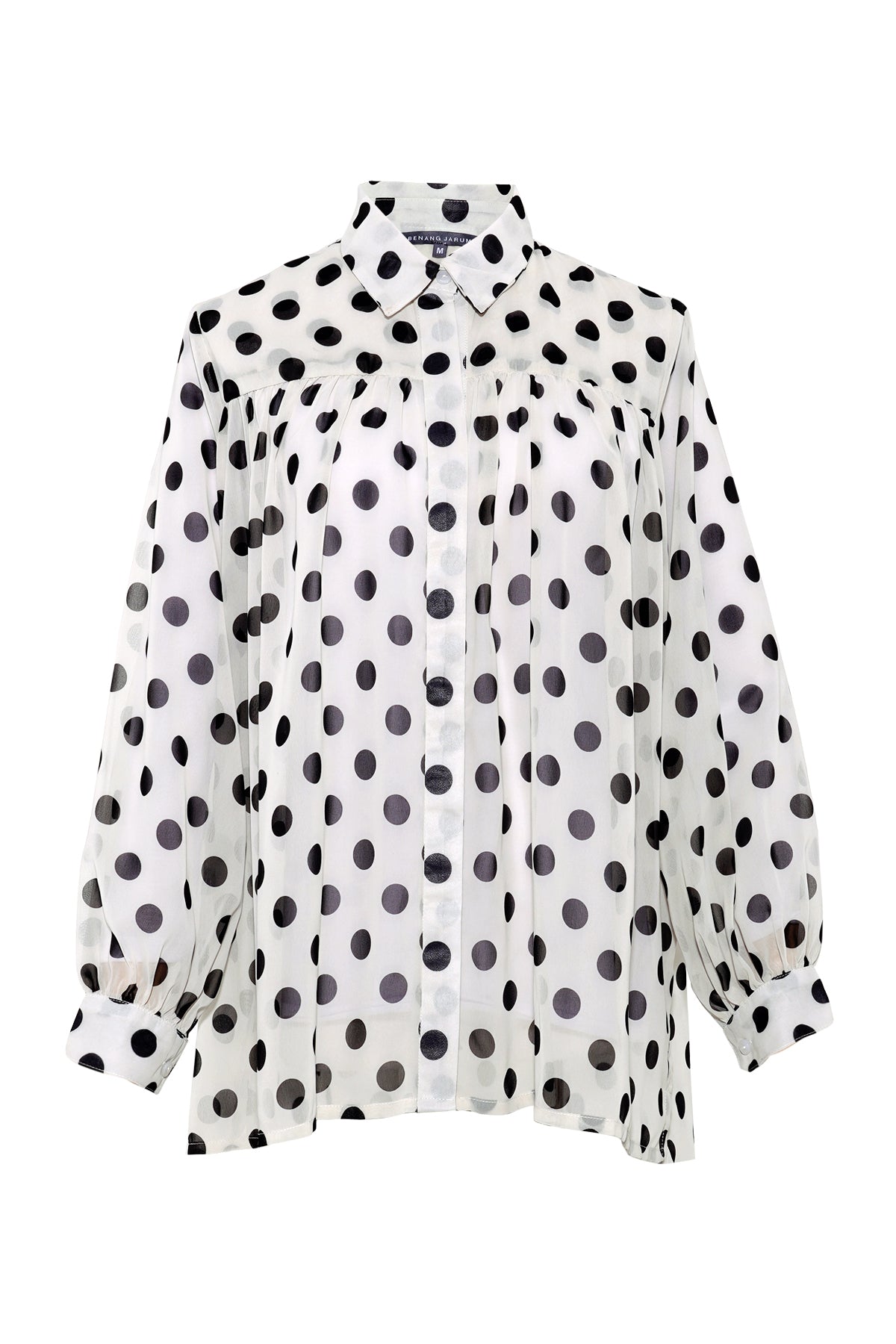 Anne Polka Dot Shirt - White – Buttonscarves