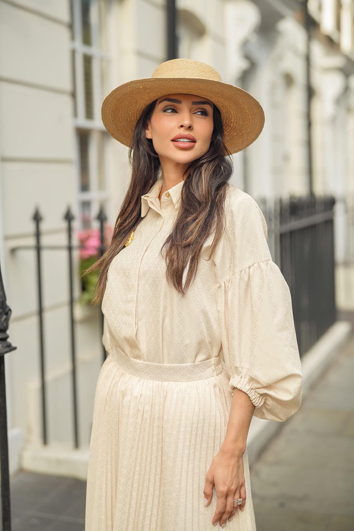 Monogram Embossed Puff Shirt - Ivory