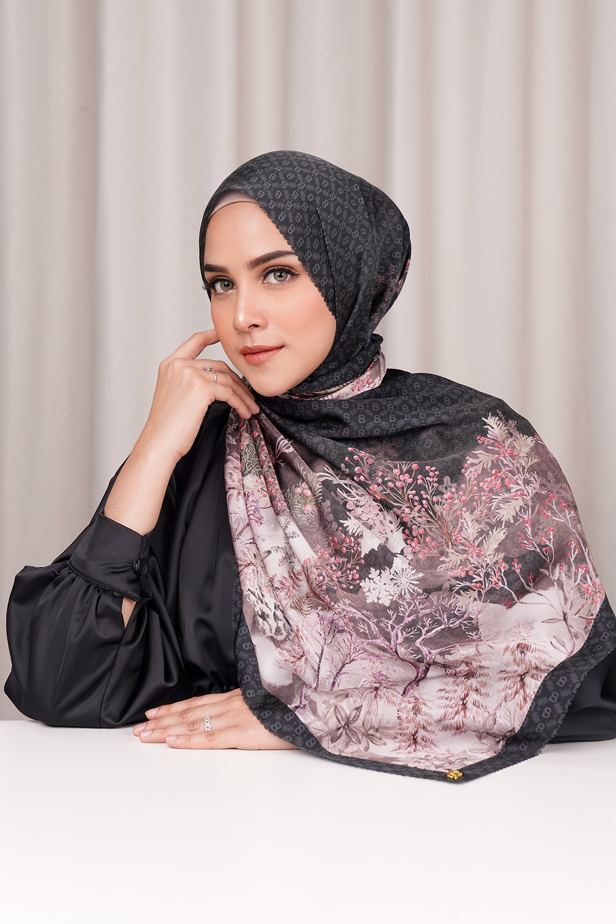 Holiday Satin Shawl - Black