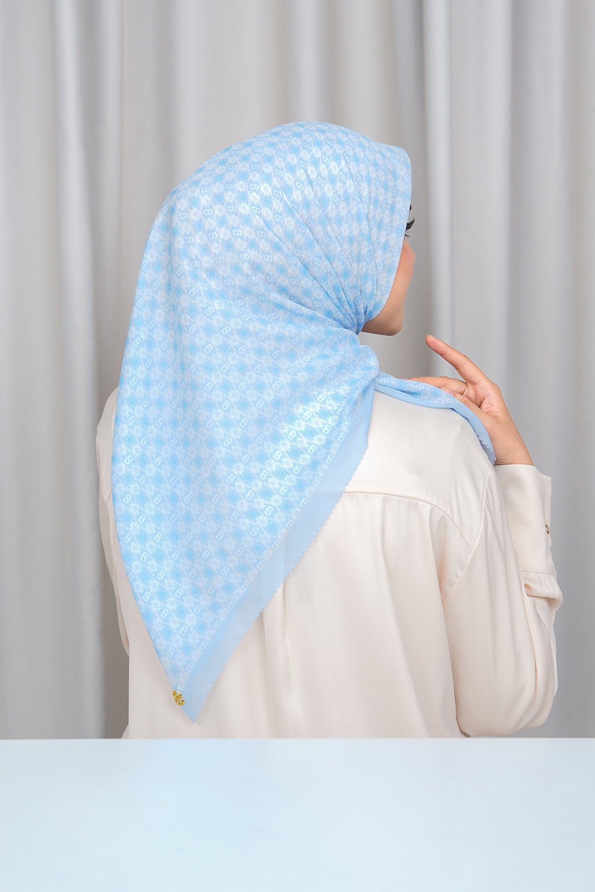 Ikat Voile Square - Cashmere Blue