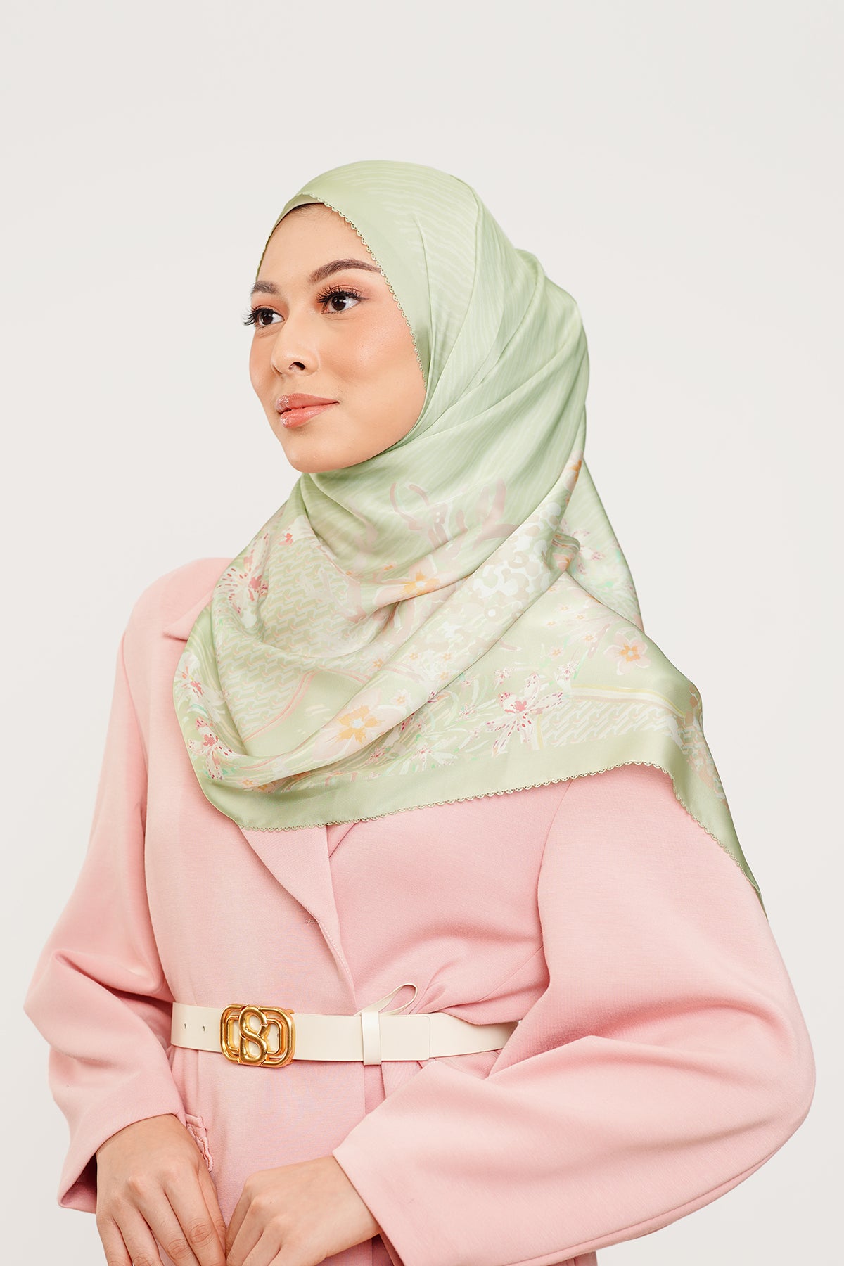 Paradiso Satin Shawl - Salvia