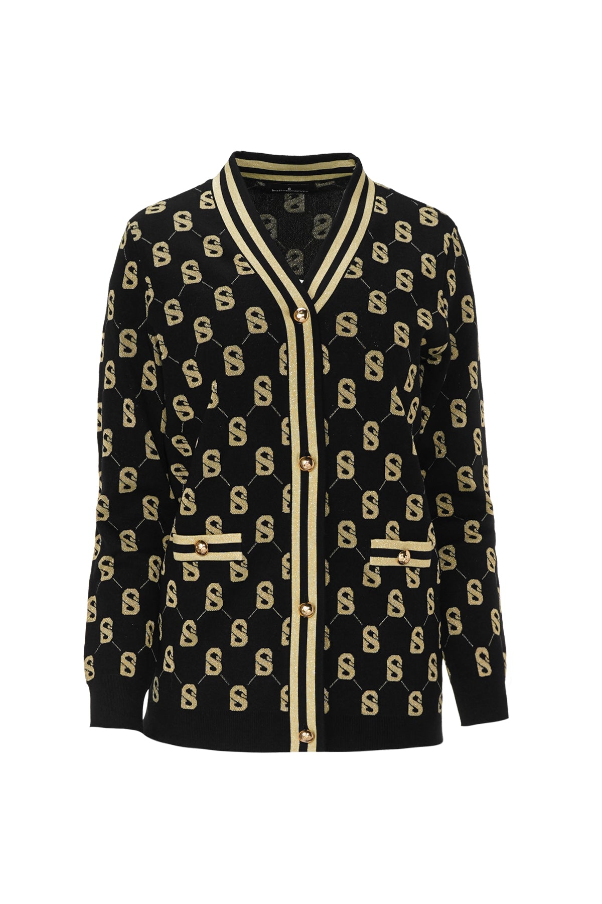 Blair Monogram Cardigan - Black