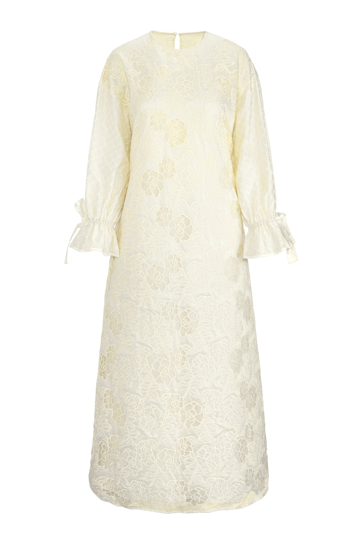 Carissa Embroidery Dress - Ivory – Buttonscarves