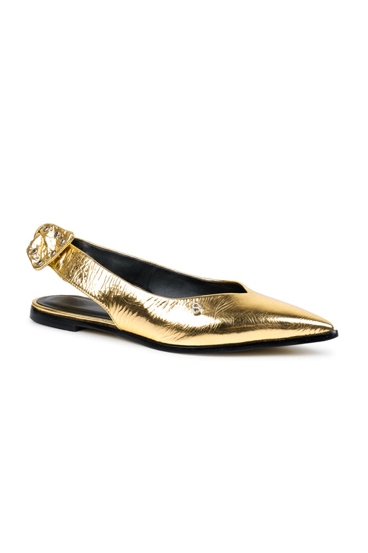 Lola Slingback Shoes - Gold