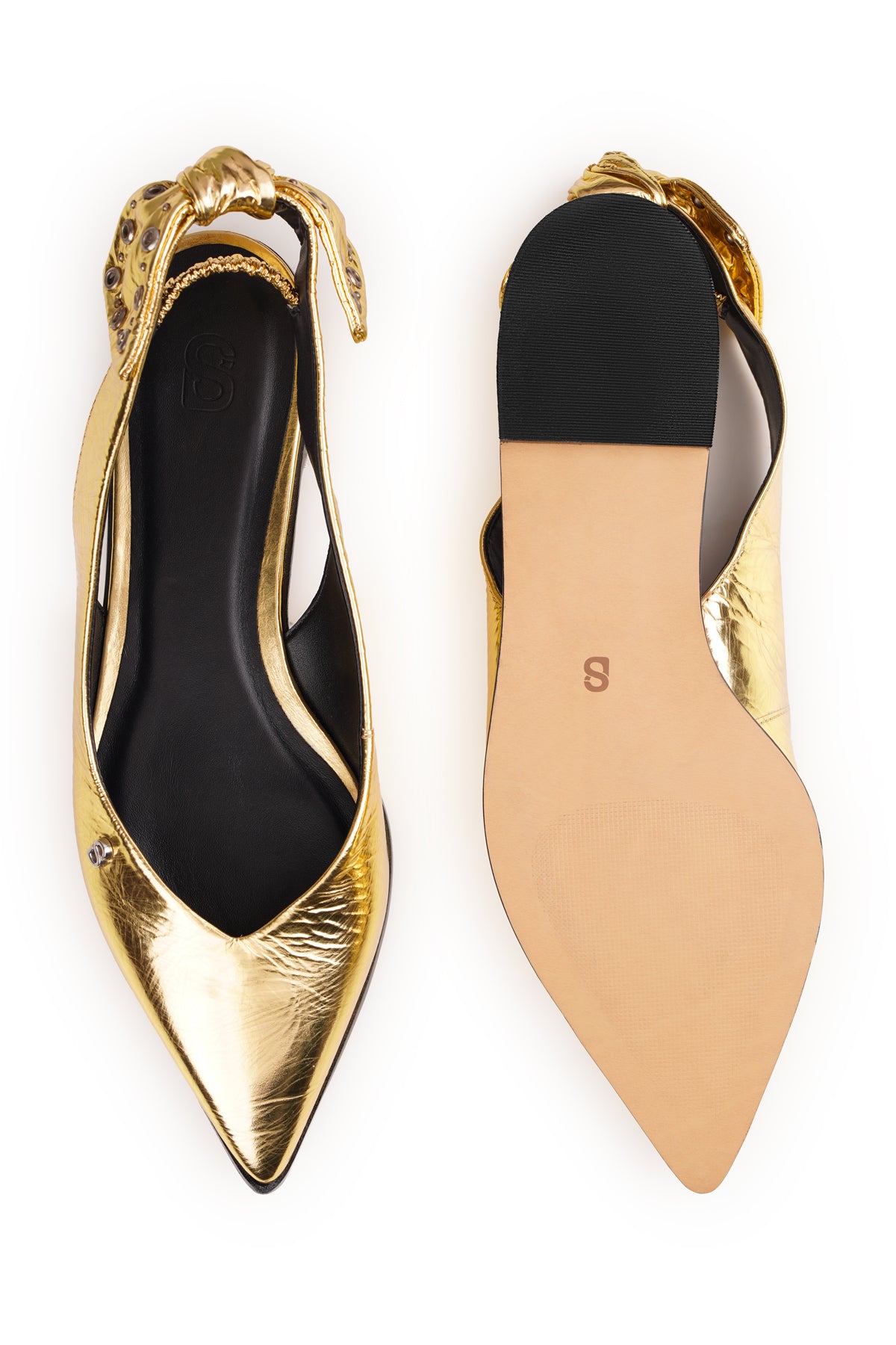 Lola Slingback Shoes - Gold