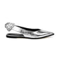 Lola Slingback Shoes - Silver