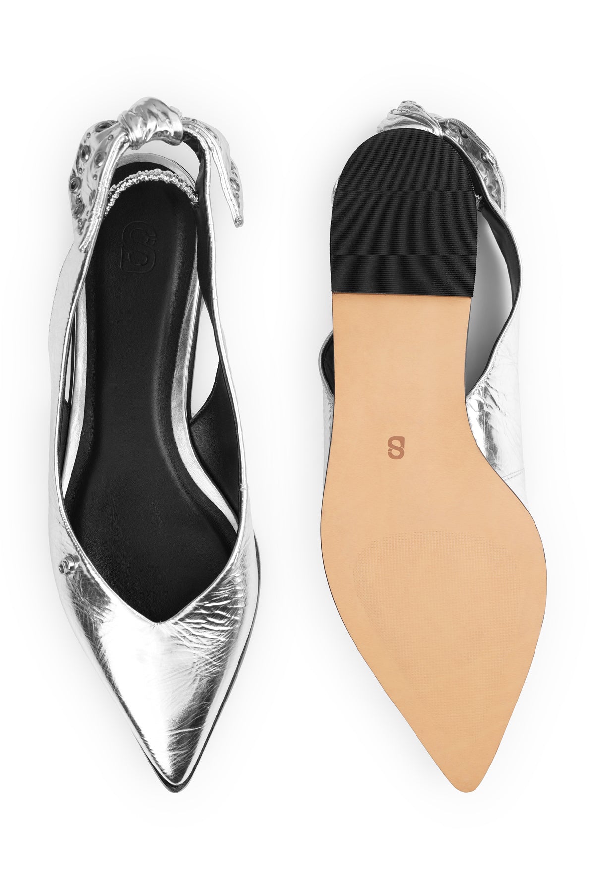 Lola Slingback Shoes - Silver