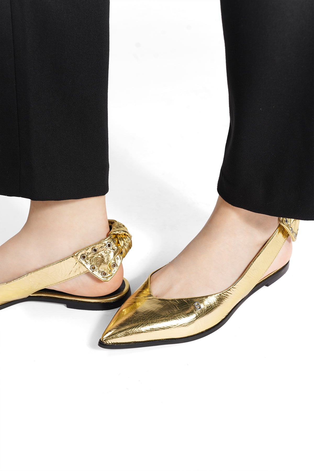 Lola Slingback Shoes - Gold