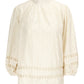 Monogram Beverly Pleated Blouse - Cream