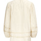 Monogram Beverly Pleated Blouse - Cream