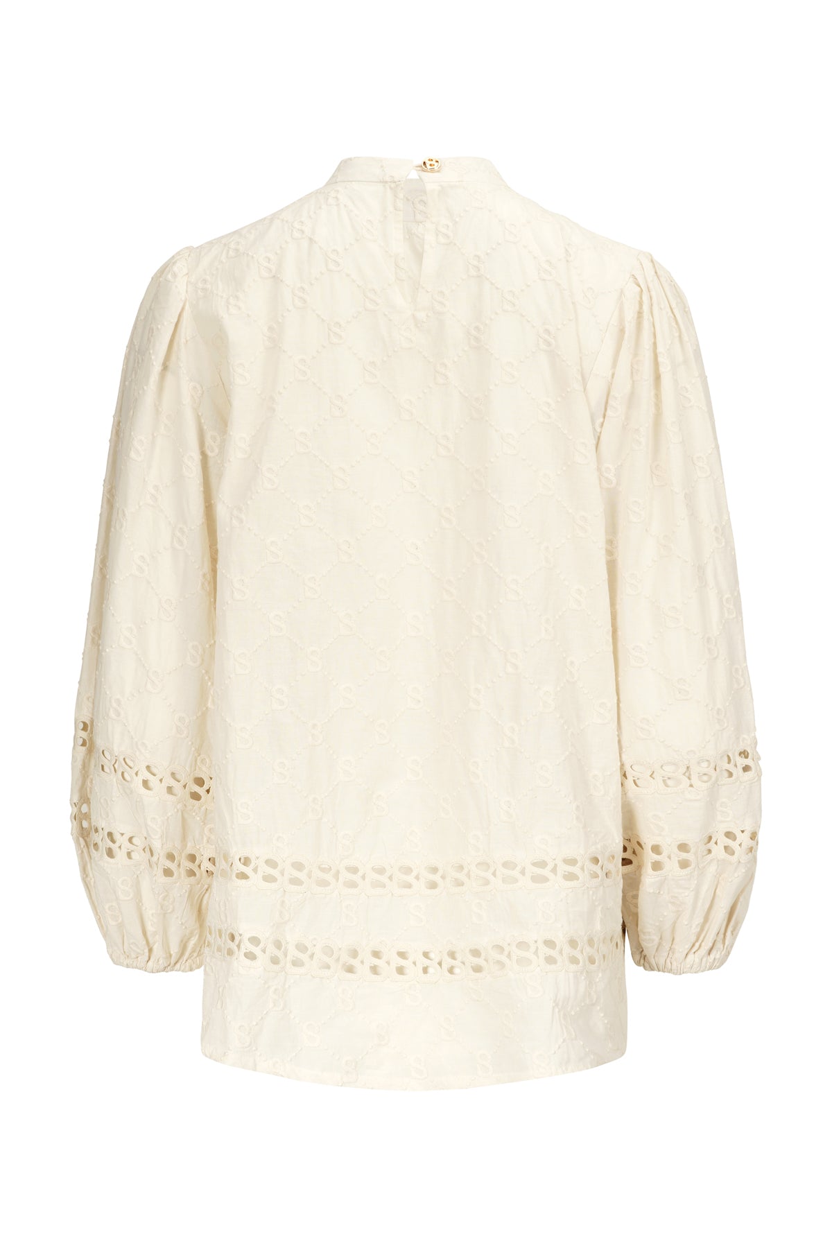 Monogram Beverly Pleated Blouse - Cream