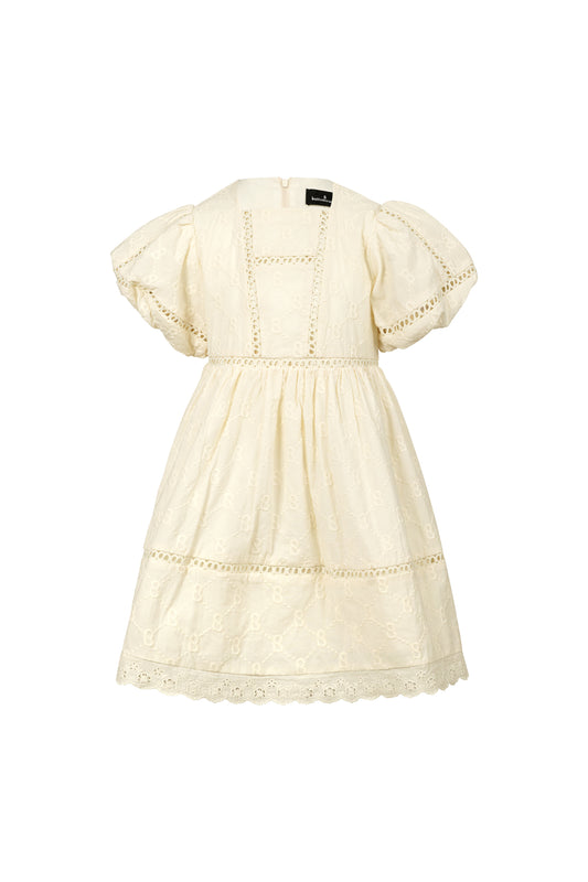 Monogram Beverly Puffy Dress - Cream