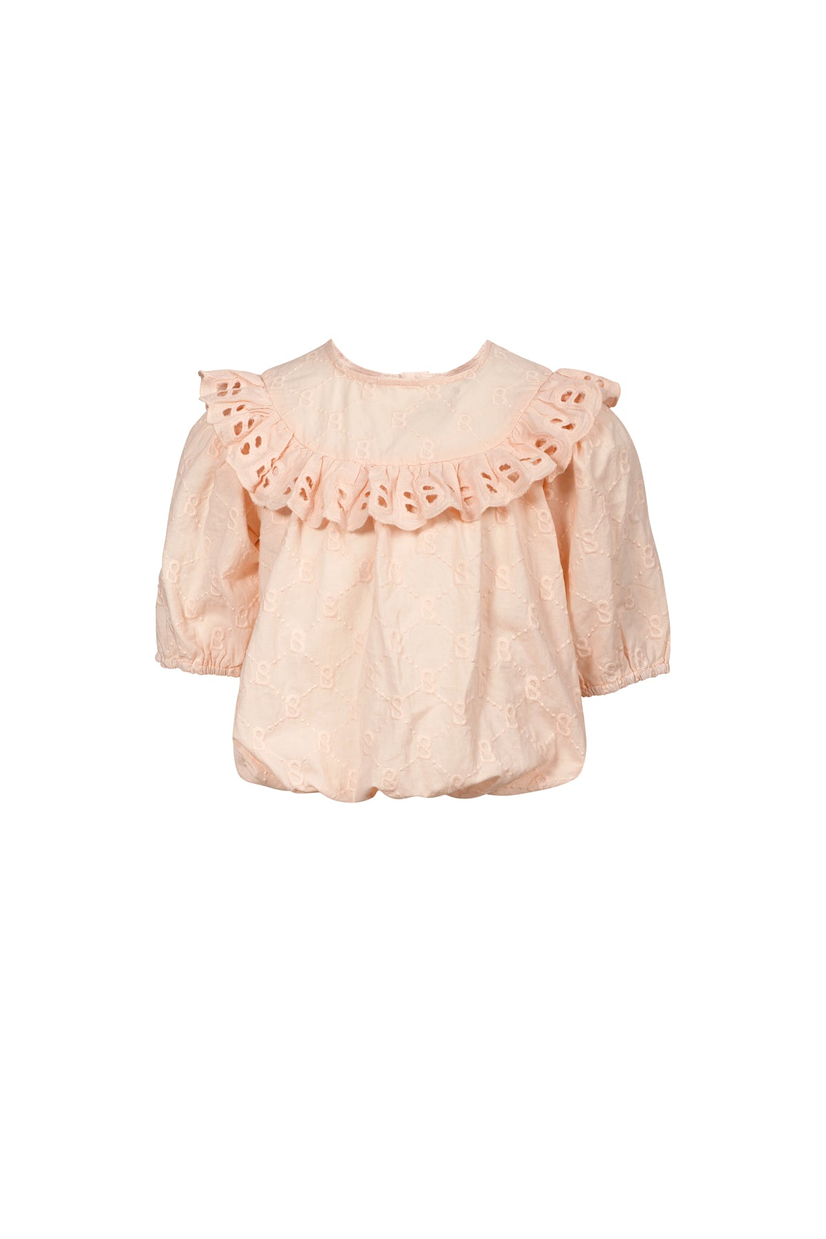 Monogram Beverly Ruffled Blouse - Peach Skin