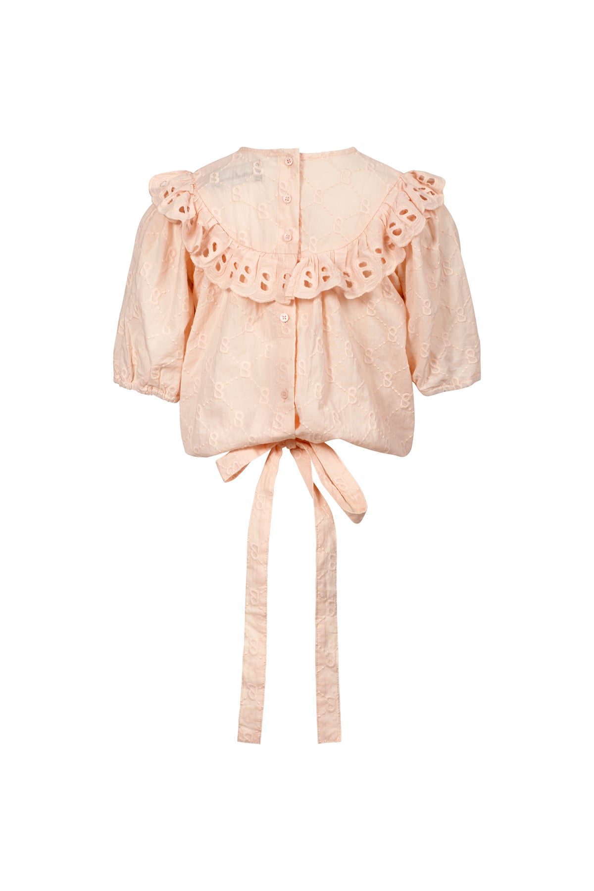 Monogram Beverly Ruffled Blouse - Peach Skin