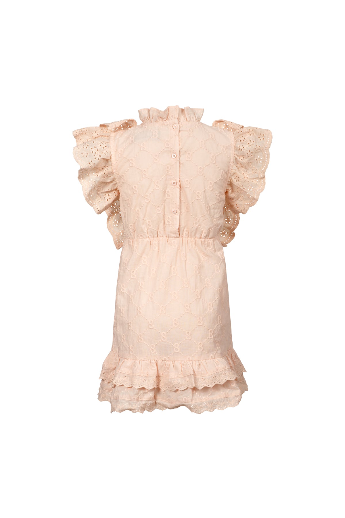 Monogram Beverly Ruffled Dress - Peach Skin