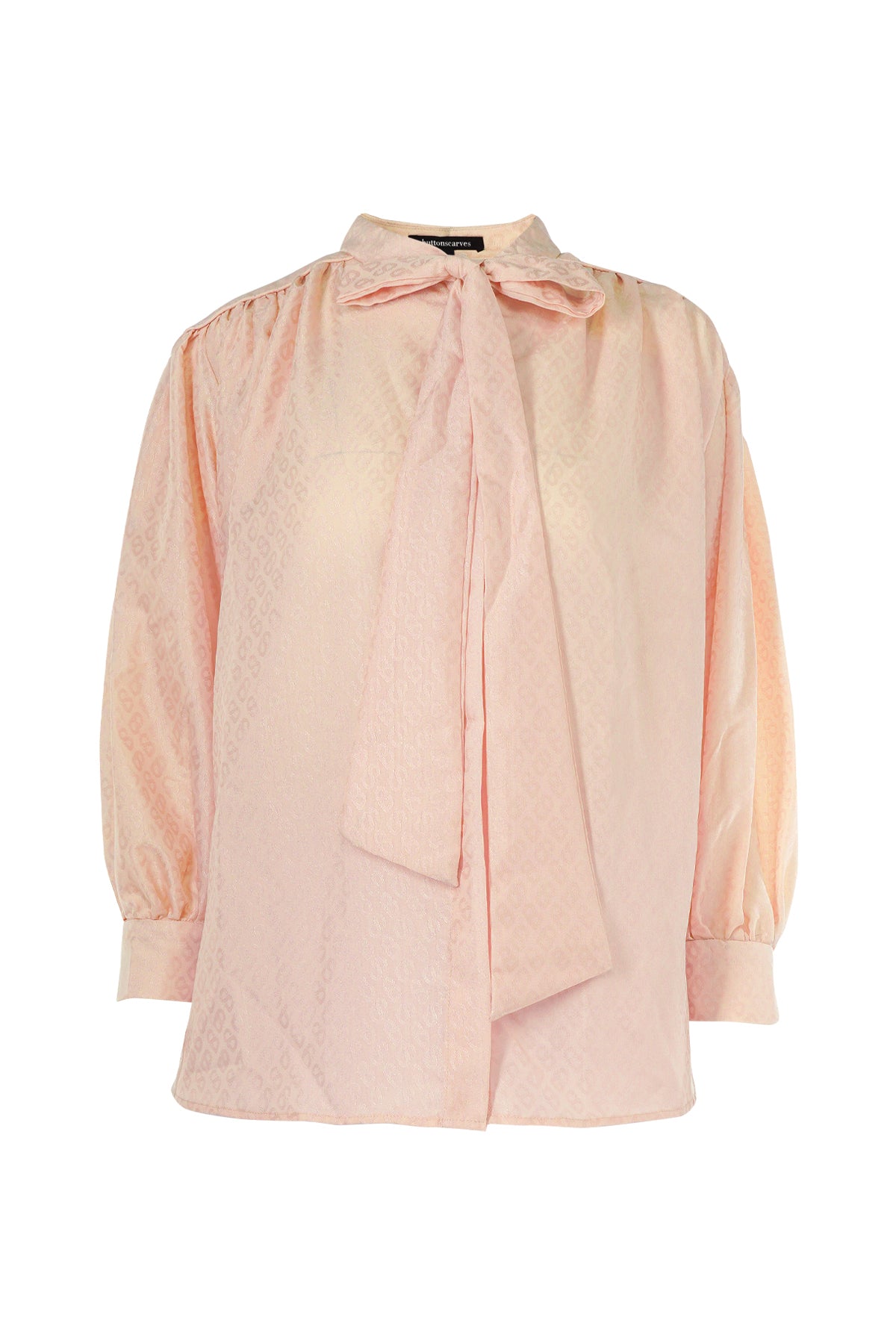 Monogram Embossed Bow Shirt - Beige