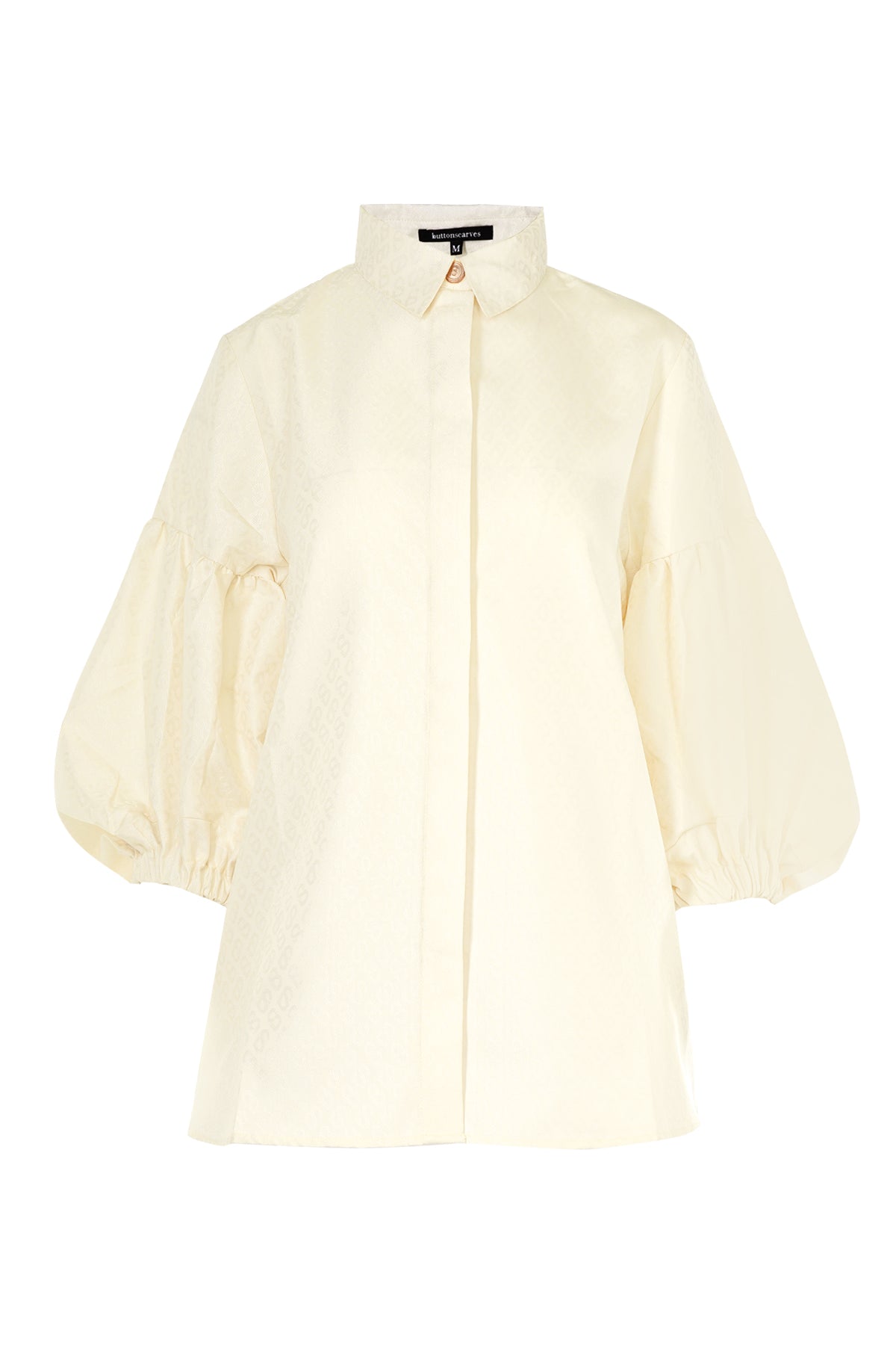 Monogram Embossed Puff Shirt - Ivory – Buttonscarves