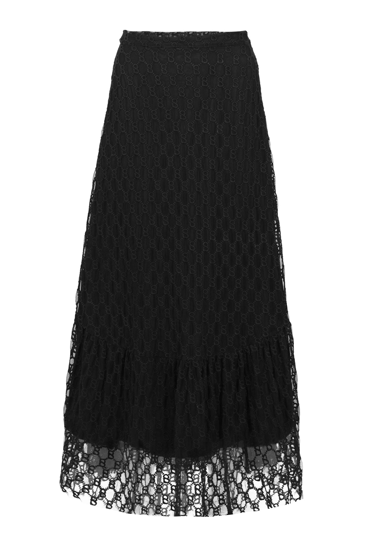 Monogram Embroidery Skirt - Black – Buttonscarves