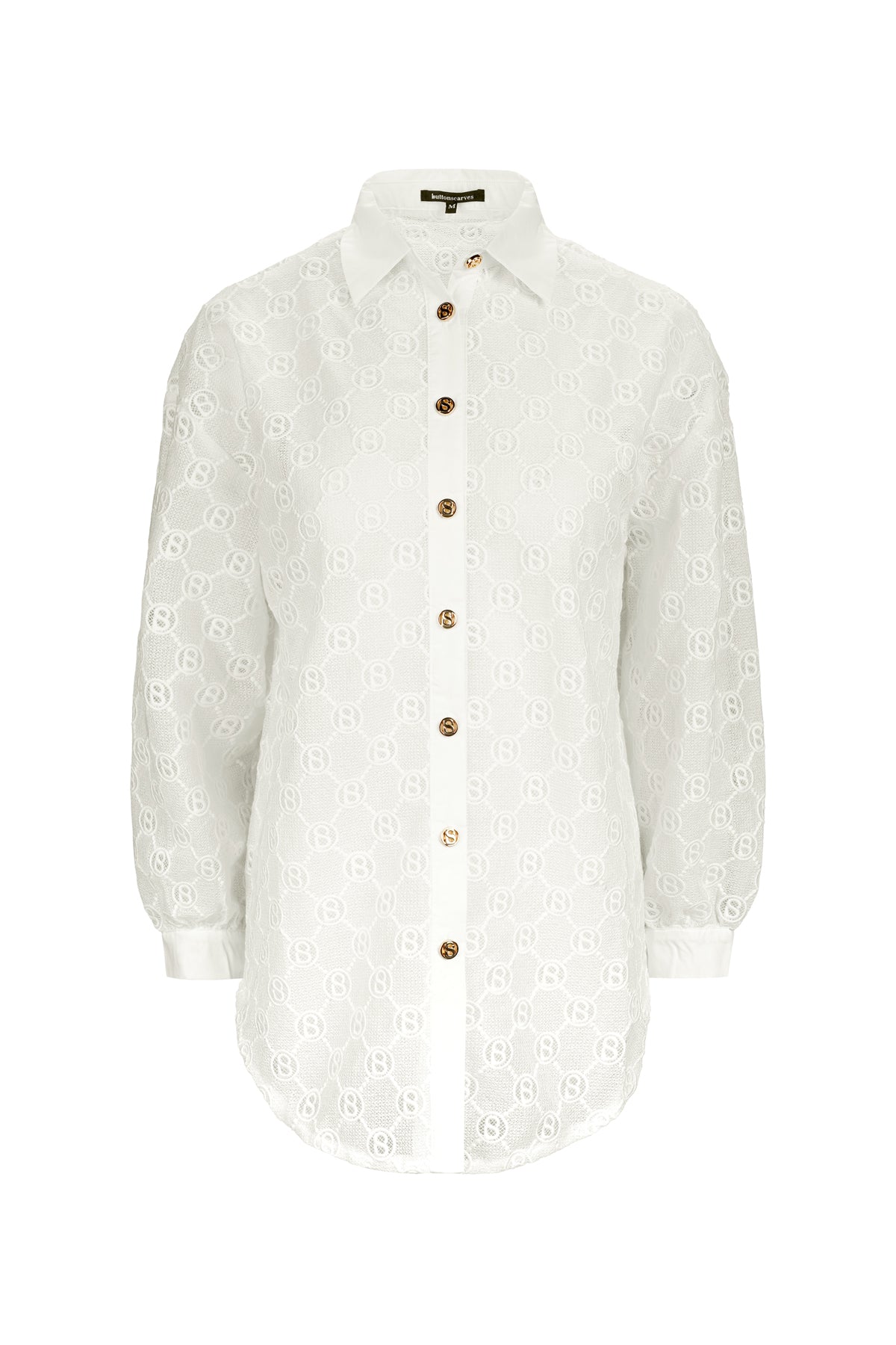 Monogram Lace Shirt - White