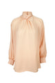 Monogram Satin Drapery Blouse - Pink