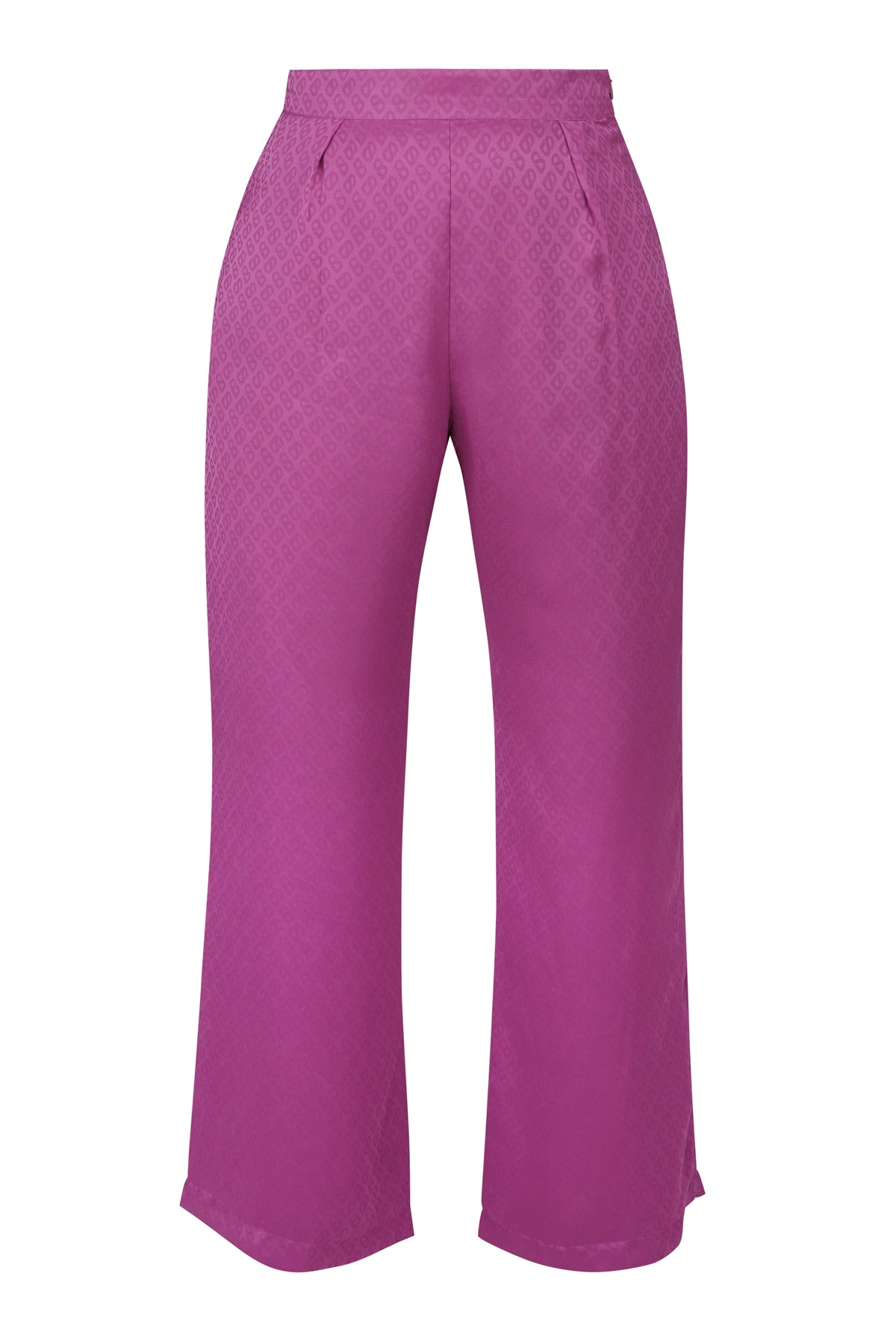 Monogram Satin Pants - Magenta