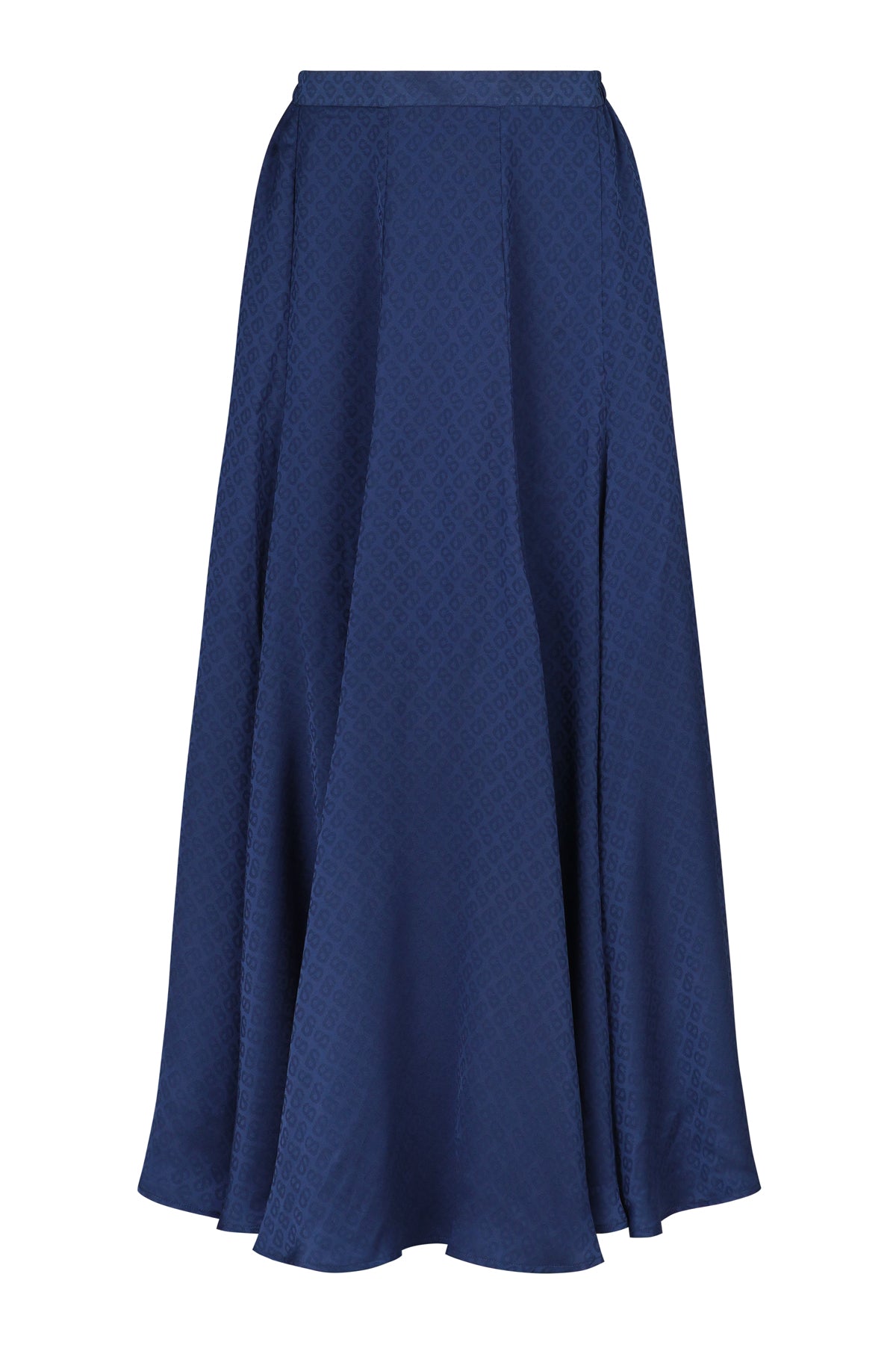 Monogram Satin Skirt - Navy