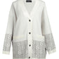 Oversize Plaid Cardigan - White