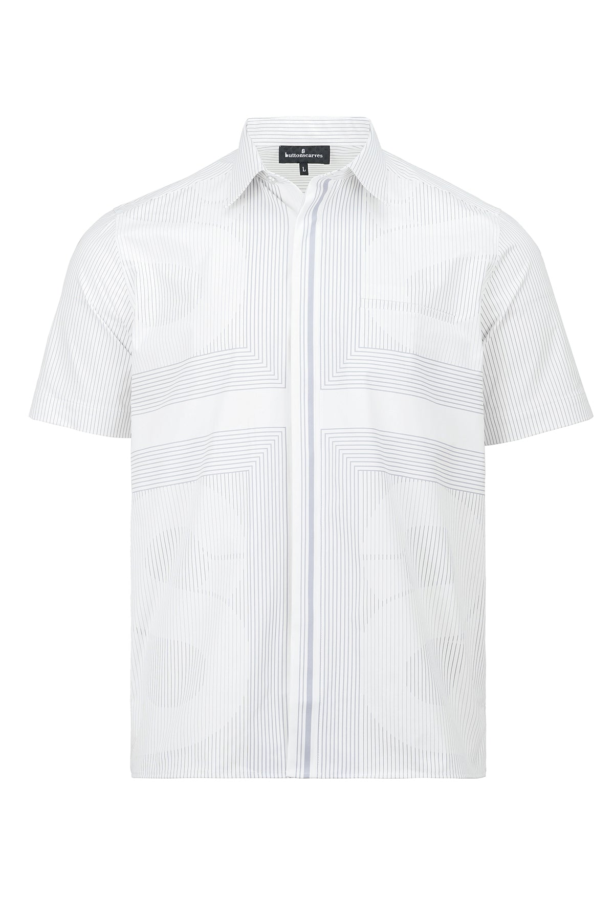 Paneled Men Shirt - White