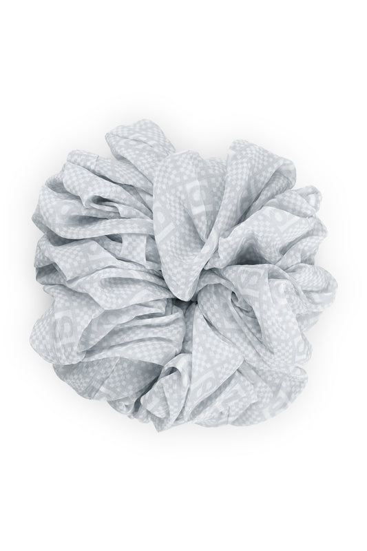 Plaid Scrunchie - White