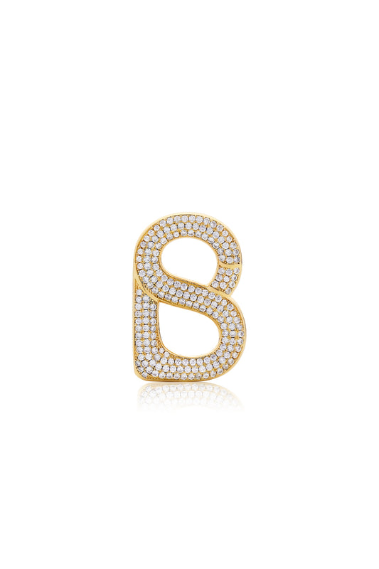 Signature Crystal Ring Brooch - Gold