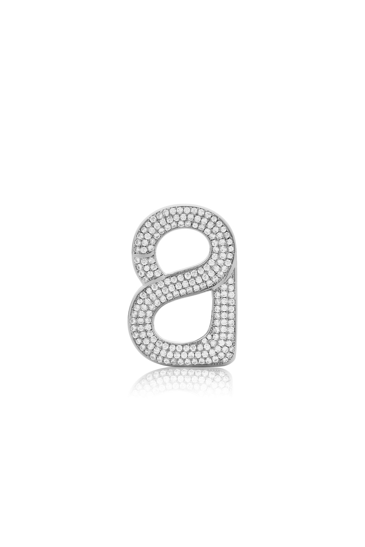 Signature Crystal Ring Brooch - Silver