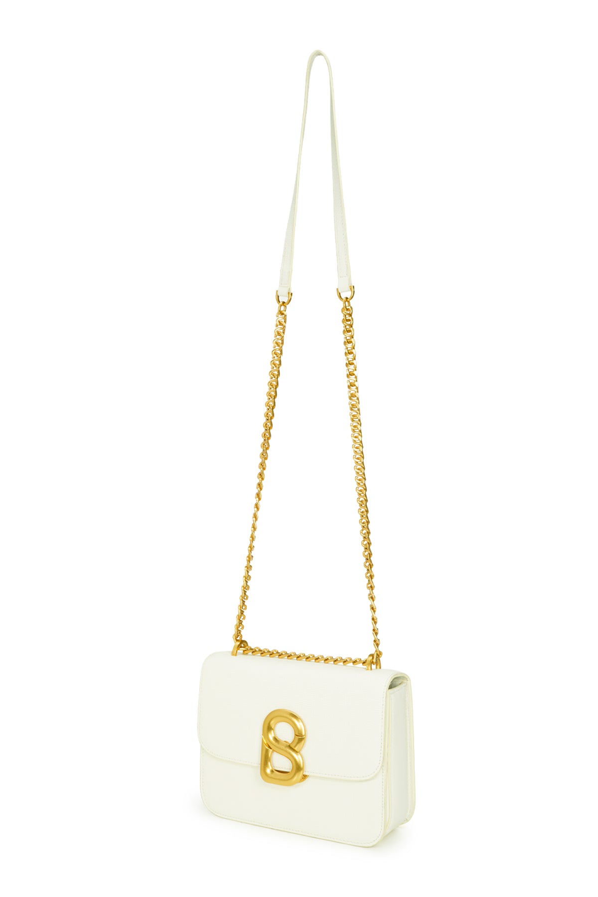 Audrey Chain Leather Bag Small - White