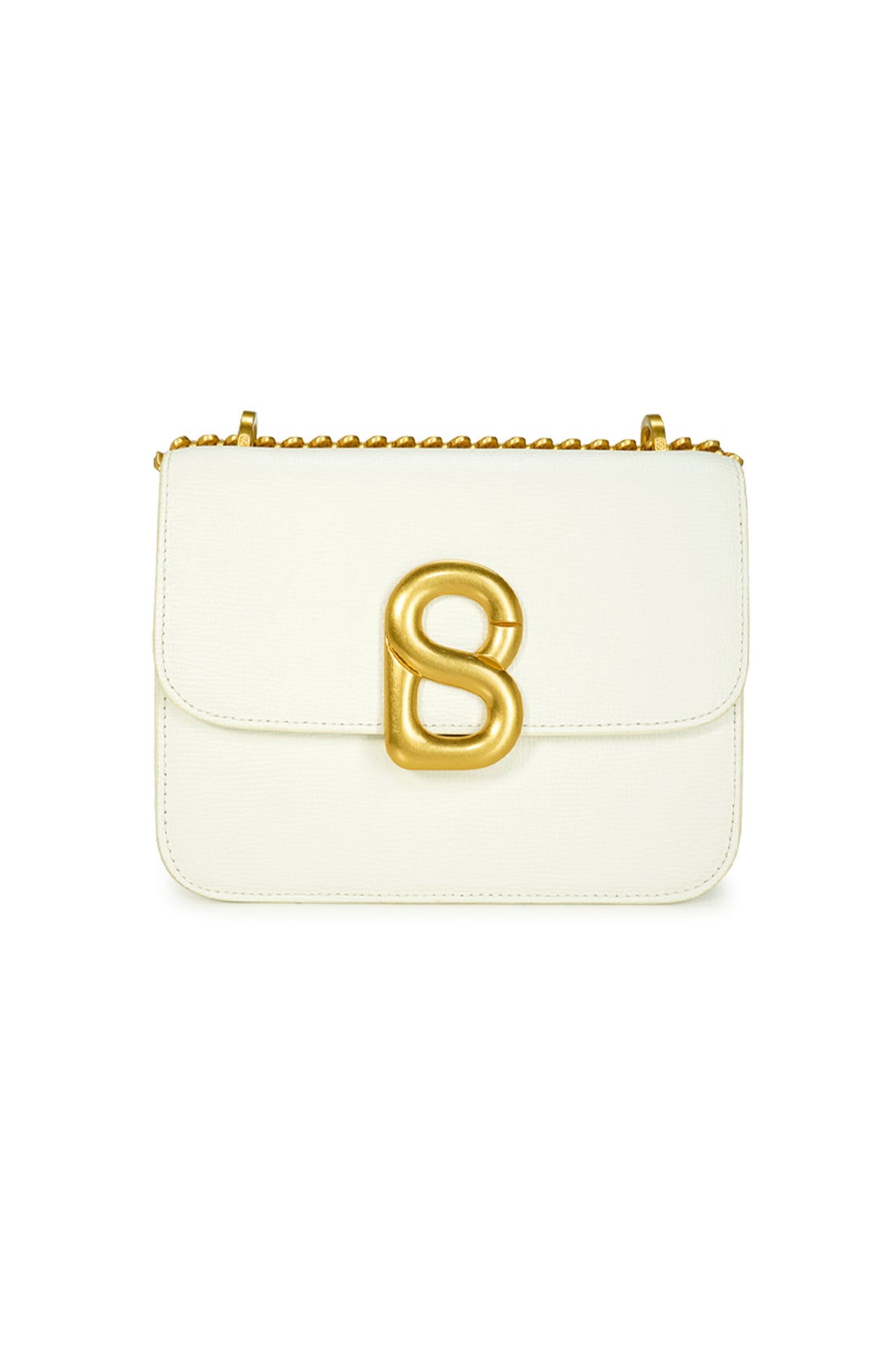 Audrey Chain Leather Bag Small - White