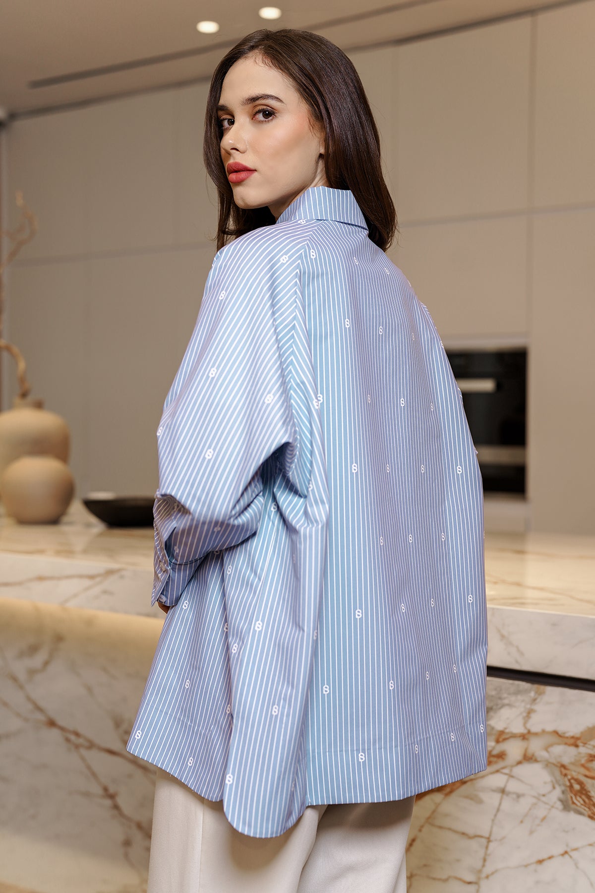 Ligna Boxy Woman Shirt - Blue