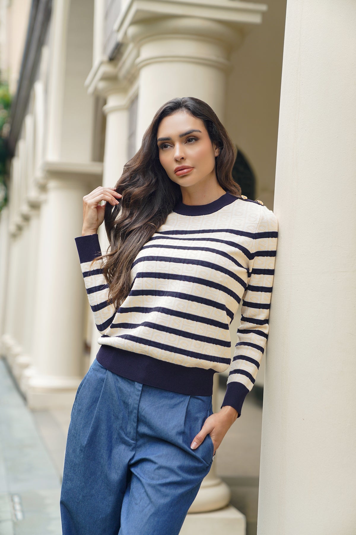 Barbara Monogram Sweatshirt - Nautical