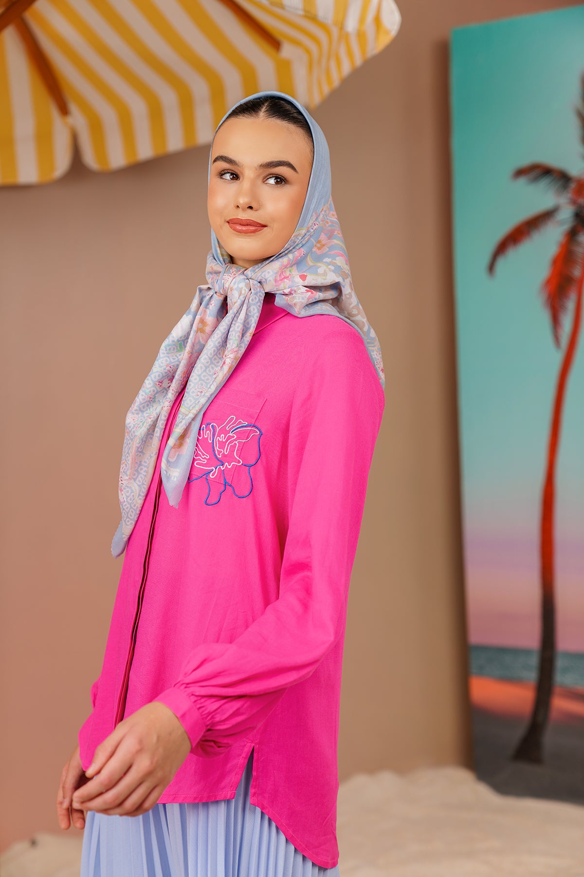 Buttonscarves X Jovian Paradiso Prairie Shirt In Fuchsia