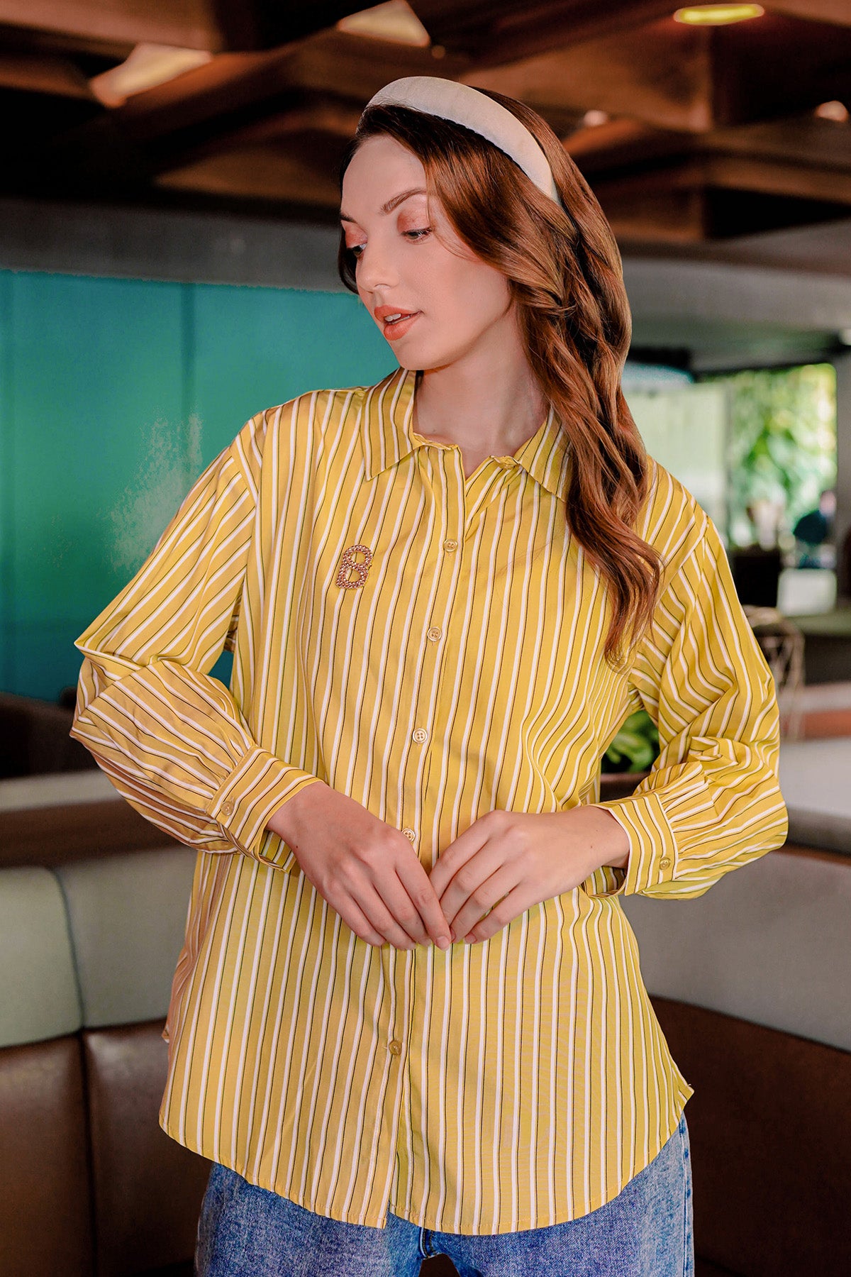 Firana Stripe Shirt - Yellow – Buttonscarves