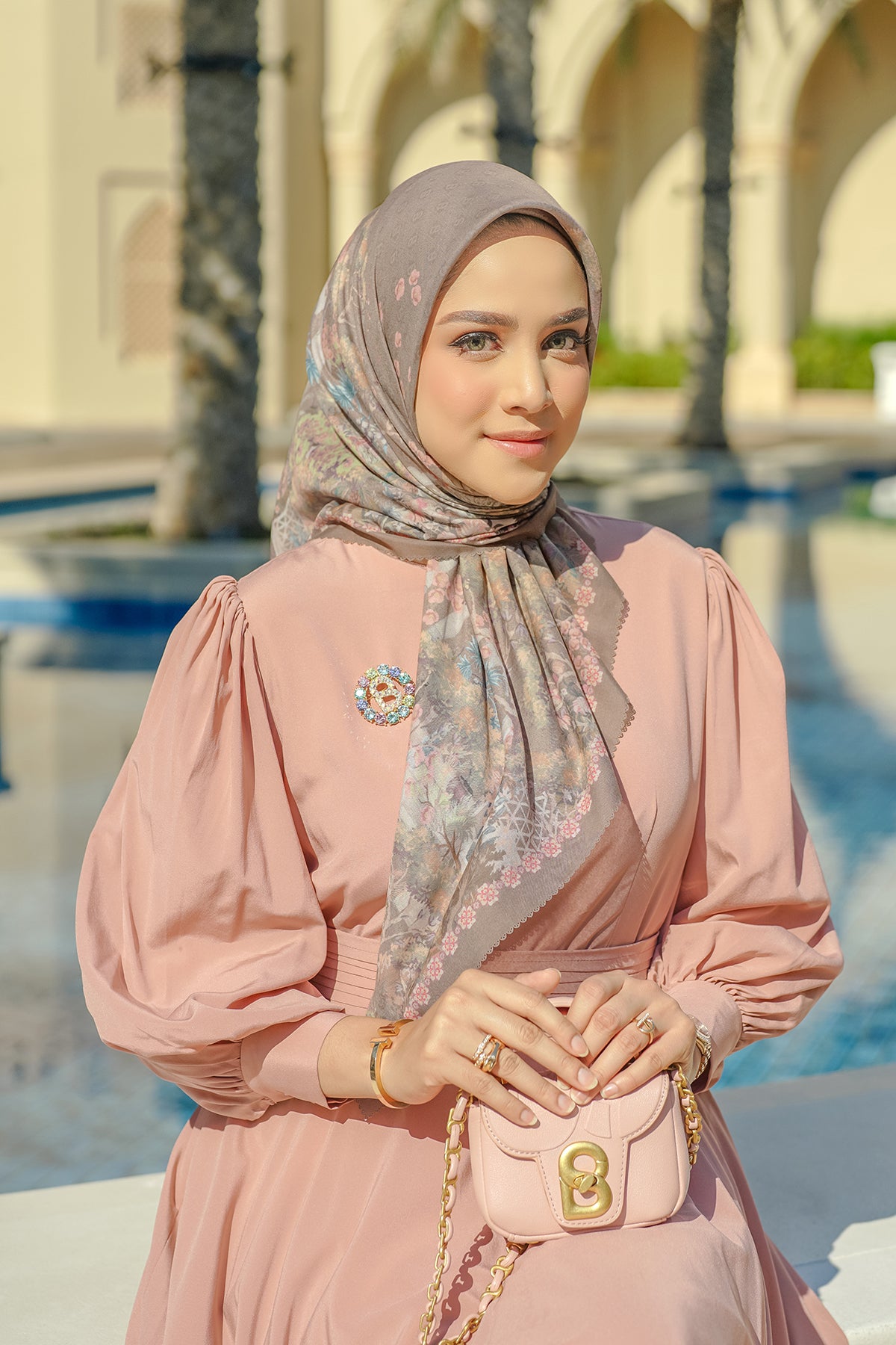 Buy Buttonscarves Al Qasr Voile Square Small - Coffee Online