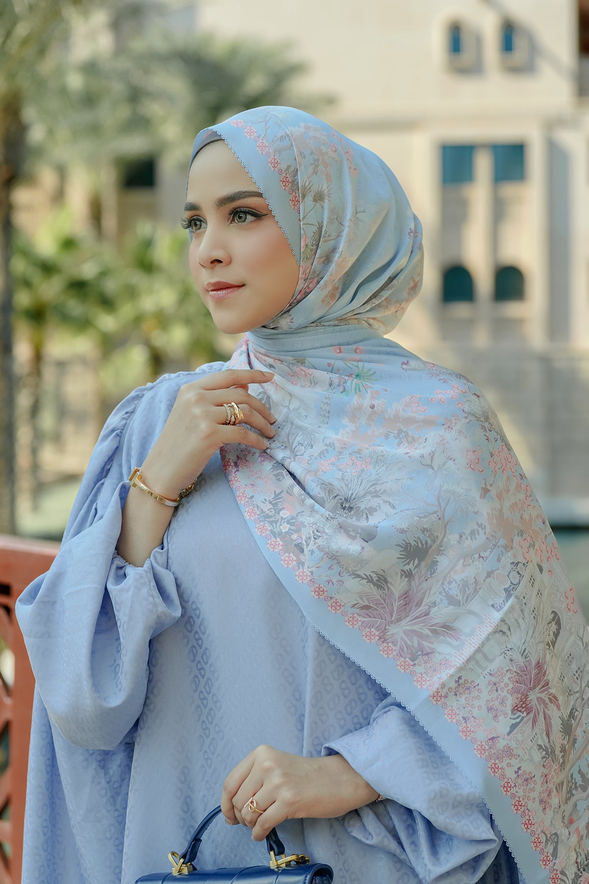 Al Qasr Satin Shawl - Mosaic