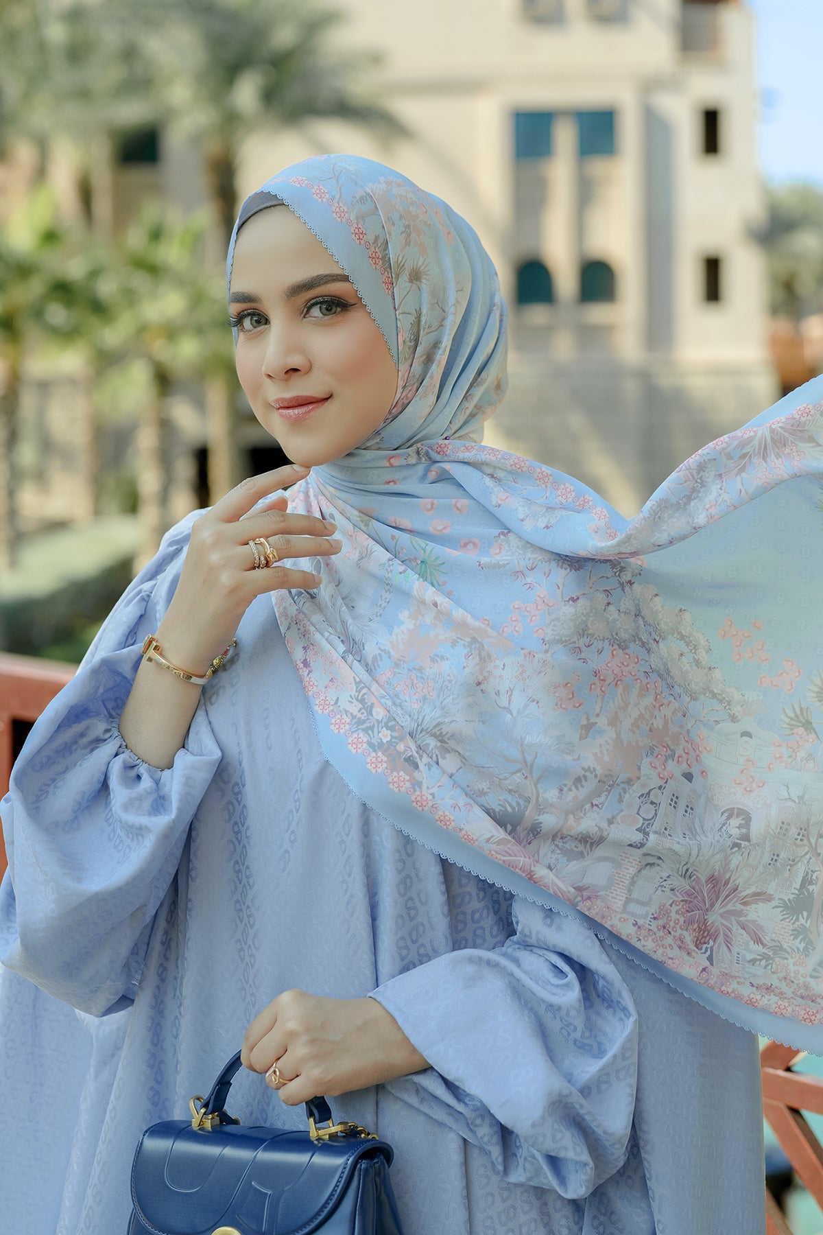 Al Qasr Satin Shawl - Mosaic