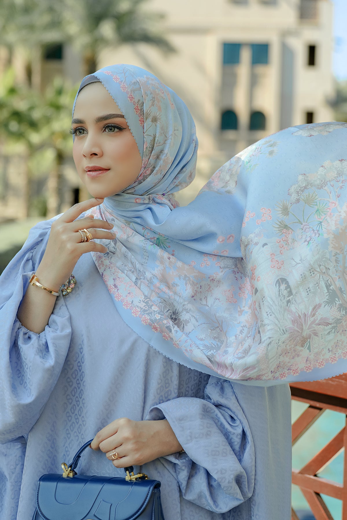 Al Qasr Satin Shawl - Mosaic