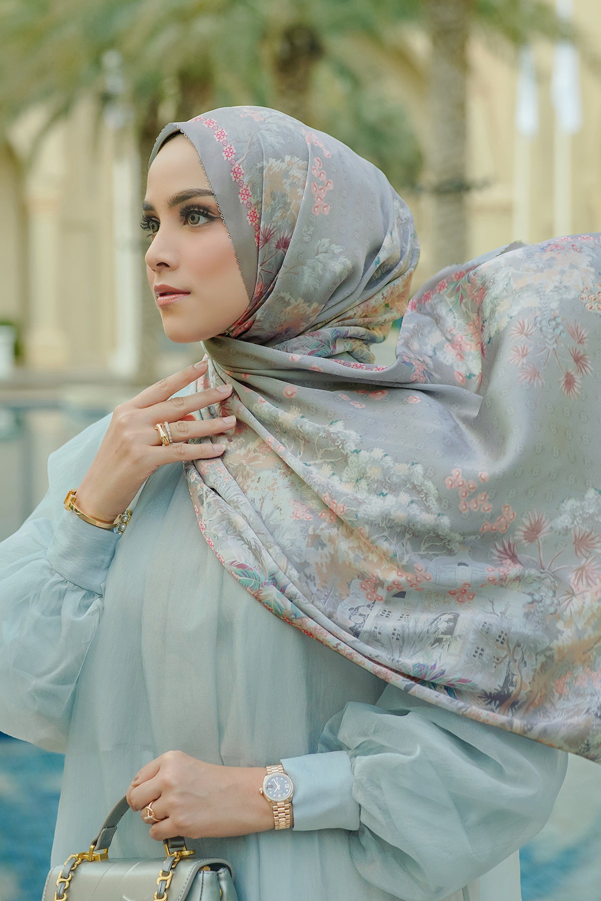 Al Qasr Satin Shawl - Terrazzo