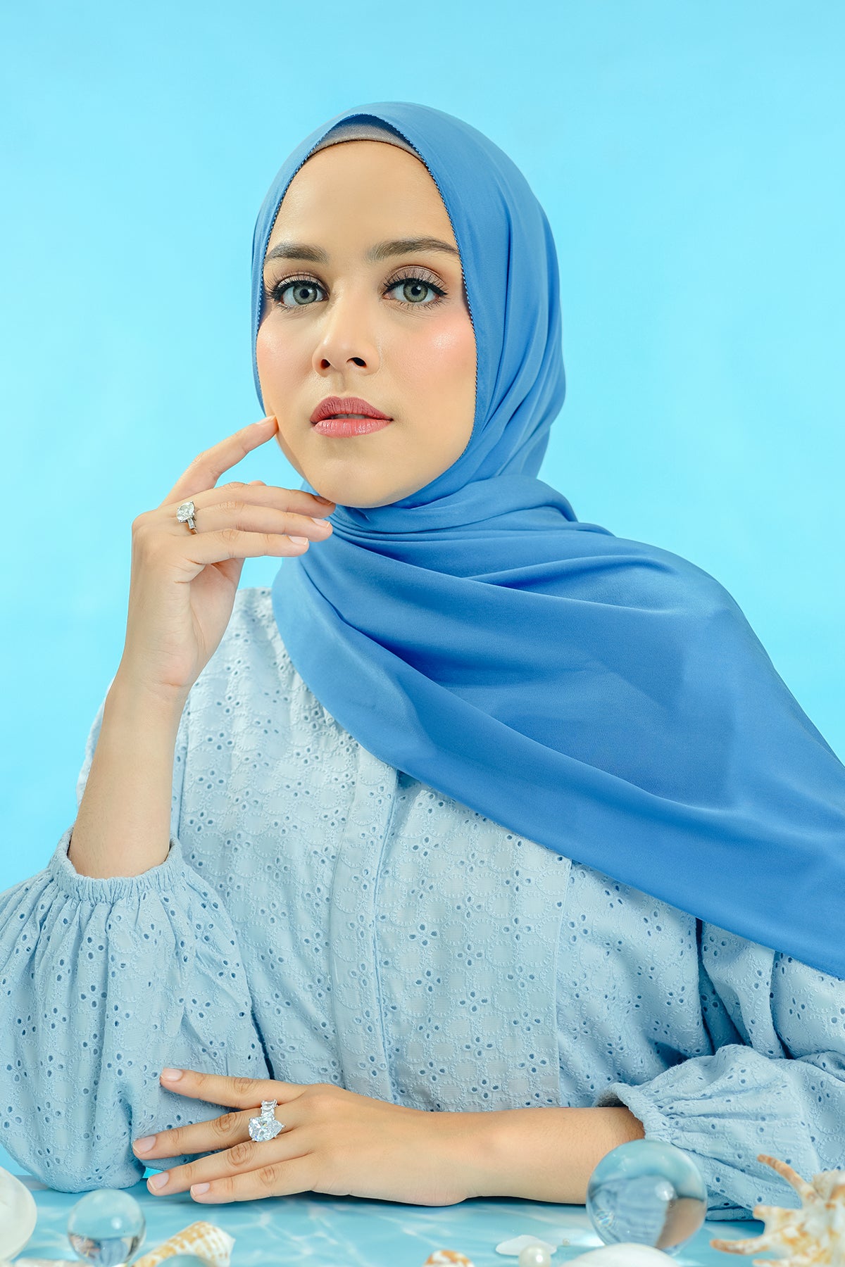 Zara Shawl - Marine Blue